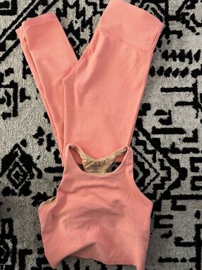 Old Navy Pink Ribbed Tank and Leggings Set